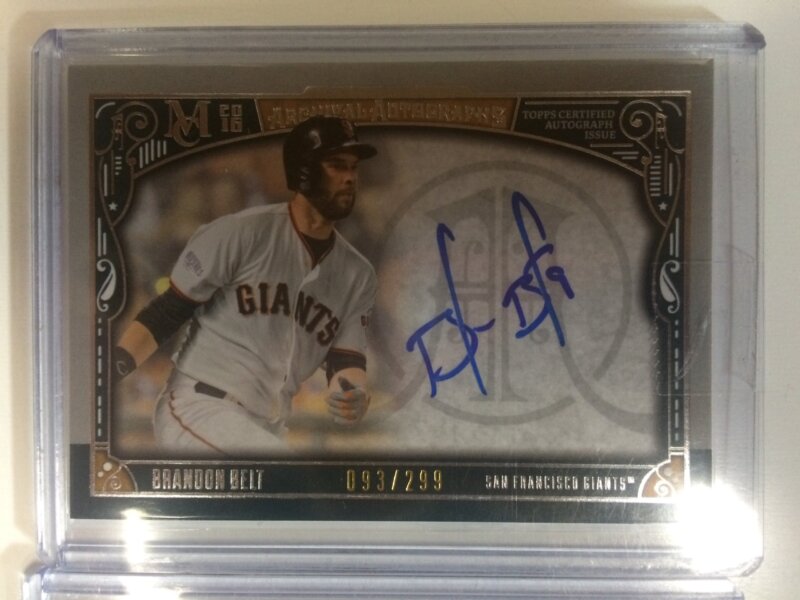 Brandon Belt Archival Autographs Museum Collection