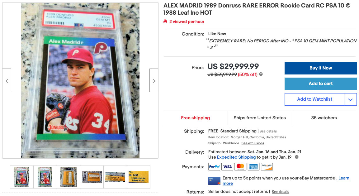 Is Alex Madrid’s Baseball Card Worth A Lot?