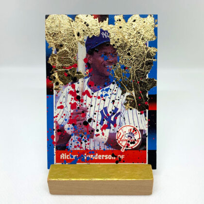 Rickey Henderson 22kt gold custom baseball art card