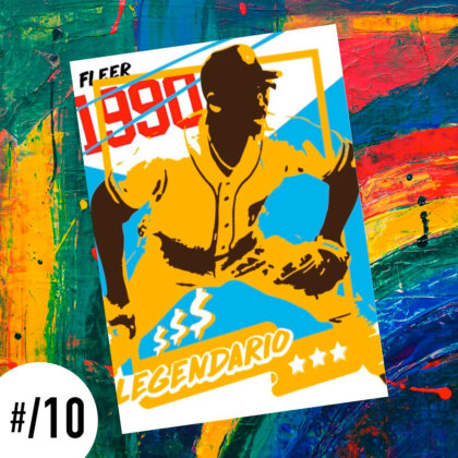 LEGENDARIO – 24×36 Art Canvas Print of Jose Uribe 1990 Fleer – signed and numbered #/10 by artist