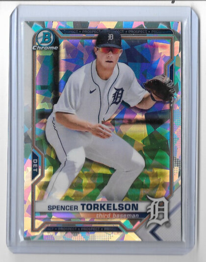 Spencer Torkelson 2021 Bowman Chrome Prospects Cracked Ice Rookie #BCP-96