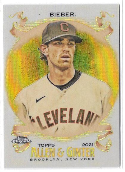 Shane Bieber 2021 Topps Allen & Ginter Gold #/50